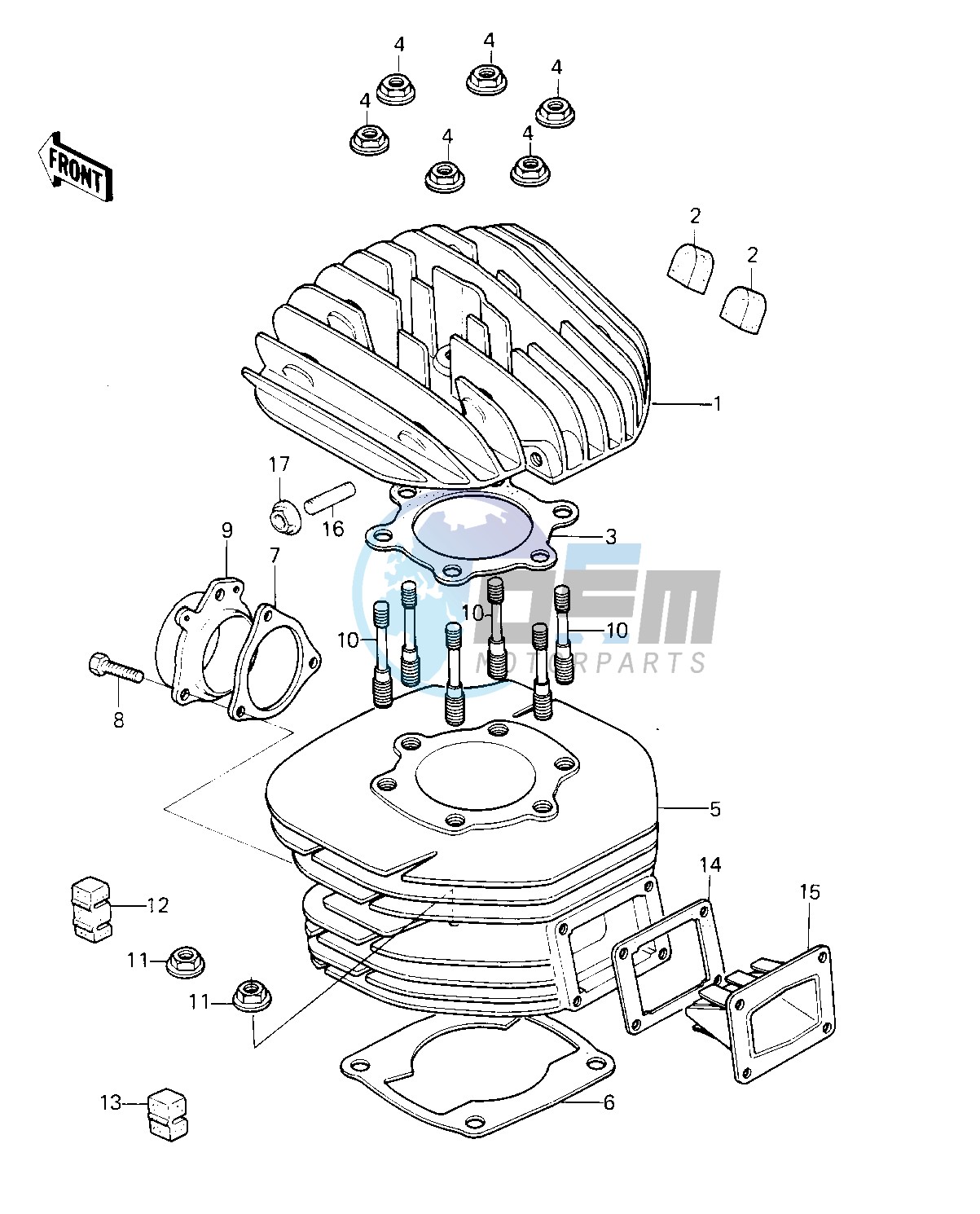 CYLINDER HEAD_CYLINDER_REED VALVE -- 81KDX250-B1- -