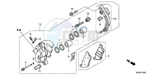 NC700XD NC700X 2ED drawing FRONT BRAKE CALIPER (NC700X)