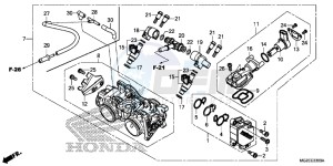 CB500FAD CB500F ABS Continue » UK - (E) drawing THROTTLE BODY