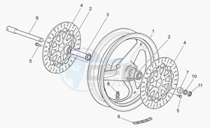 V 11 1100 Cafè-Ballabio Cafè-Ballabio drawing Front wheel