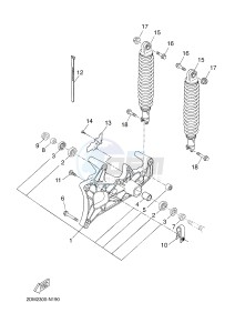 YPR125RA XMAX 125 ABS EVOLIS 125 ABS (2DMC 2DMC) drawing REAR ARM & SUSPENSION