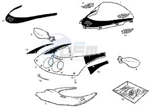 GPR 50 drawing Handlebar covers - fairing