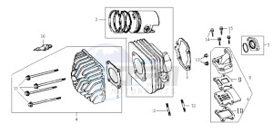 JET SPORT X R 50 drawing CYLINDER MET PISTON / CYLINDER HEAD