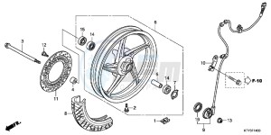 CBR125RTC drawing FRONT WHEEL