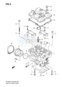 DL1000 (E3-E28) V-Strom drawing REAR CYLINDER HEAD