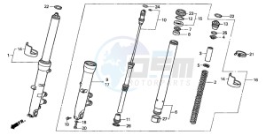 CBR600F4 drawing FRONT FORK