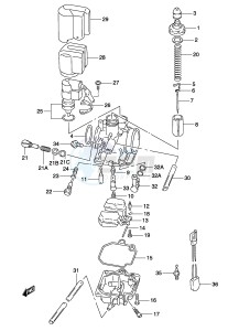 AY50 (P19) katana drawing CARBURETOR (MODEL AY50WR K1 K2)