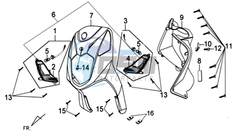 FR PLATE / INDICATORS / INNER LEG SHIELD