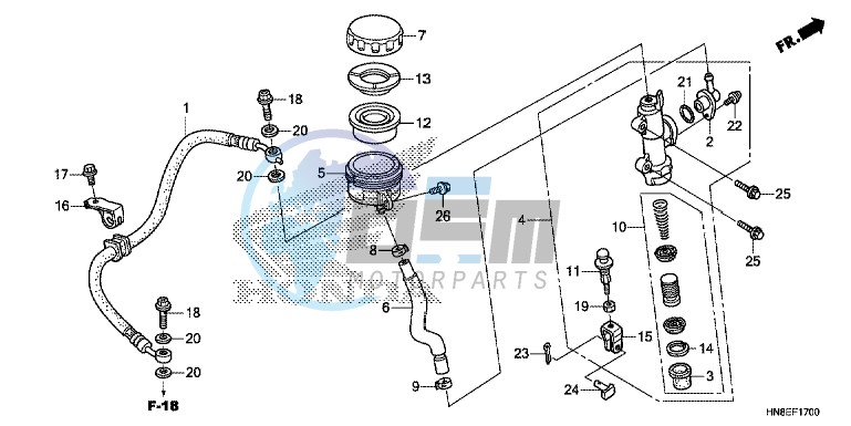 RR. BRAKE MASTER CYLINDER