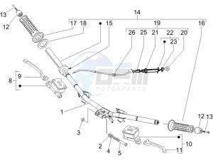 Runner 125 VX 4t e3 (UK) UK drawing Handlebars - Master cilinder