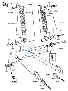 KZ 440 D [LTD BELT] (D2-D5) [LTD BELT] drawing SWING ARM_SHOCK ABSORBERS -- 81-83 D2_D3_D4_D5- -