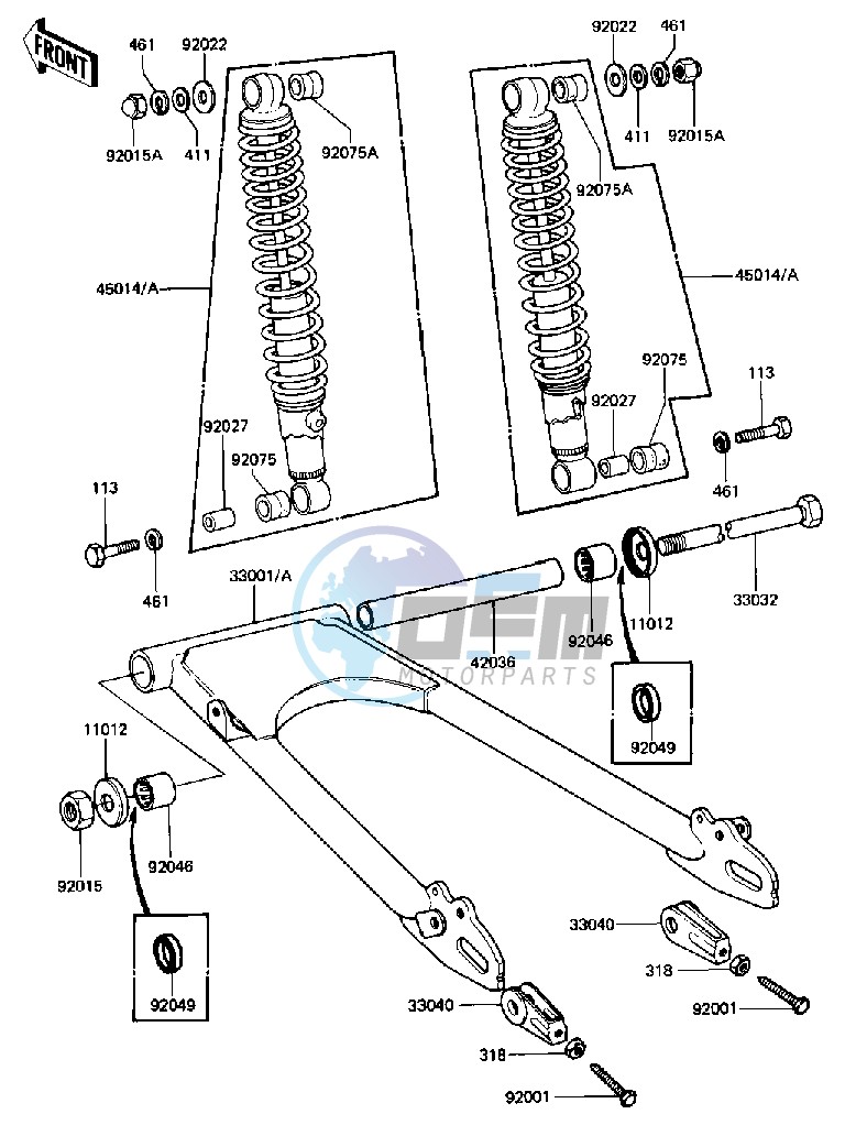 SWING ARM_SHOCK ABSORBERS -- 81-83 D2_D3_D4_D5- -