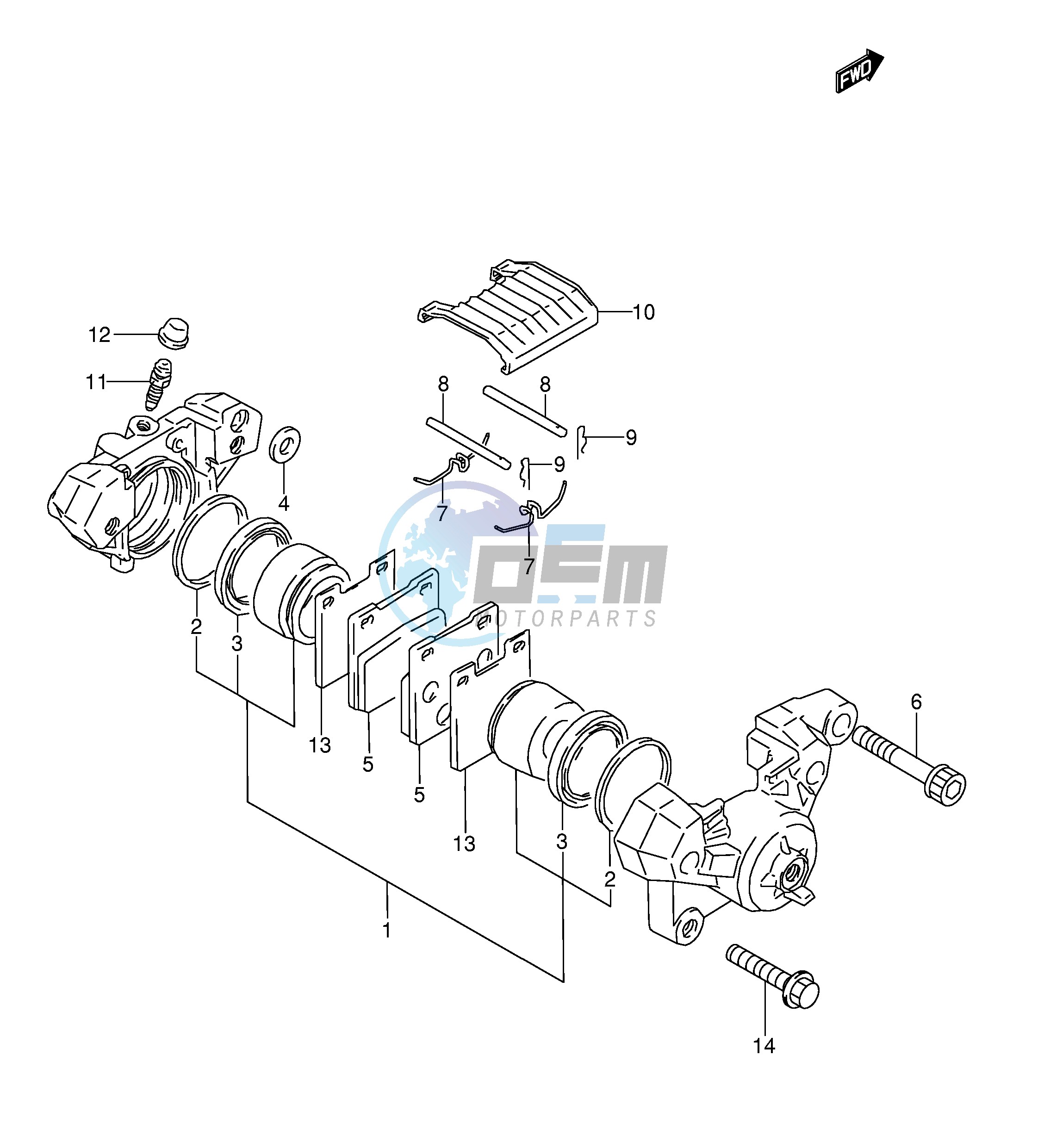 REAR CALIPER (MODEL K L M N)