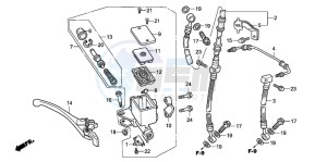 CB600F2 HORNET S drawing FR. BRAKE MASTER CYLINDER (CB600F22)