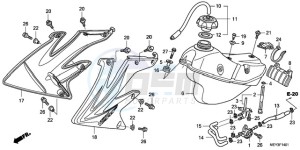 CRF450X9 U drawing FUEL TANK (CRF450X8,9)