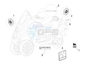 MP3 300 ie lt MP3 300 ie lt Sport drawing Plates - Emblems