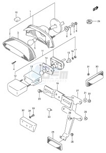 VX800 (E4) drawing REAR COMBINATION LAMP (MODEL L M N)