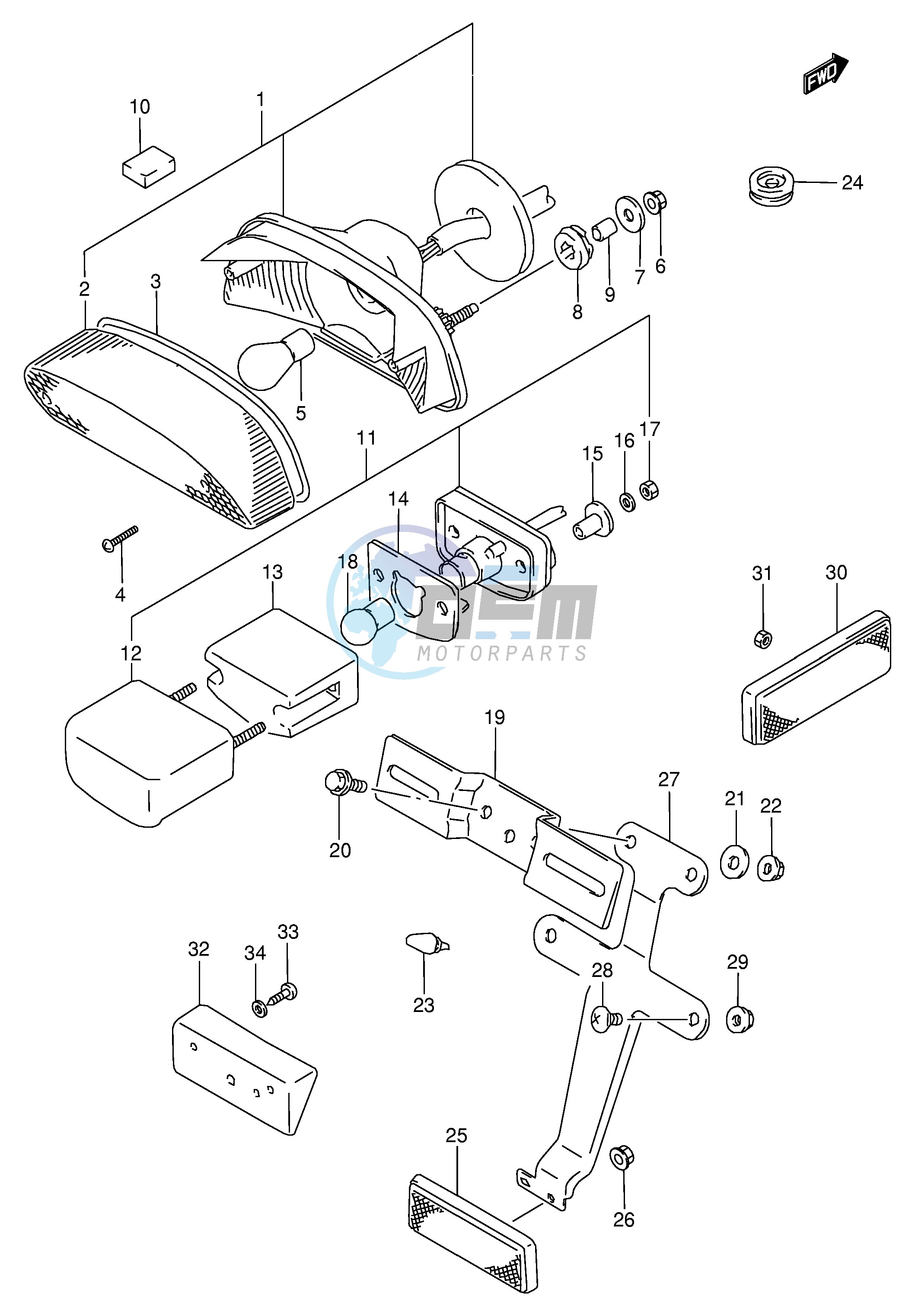 REAR COMBINATION LAMP (MODEL L M N)