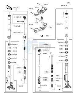 Z1000 ABS ZR1000GFF FR GB XX (EU ME A(FRICA) drawing Front Fork