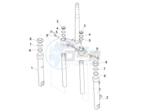 Medley 125 4T ie ABS E4 (EMEA) drawing Fork's components (Kayaba)