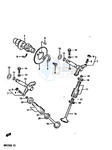 DR125S (E2) drawing CAM SHAFT - VALVE