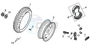 JET 4 50cc drawing REAR WHEEL / CENTRAL STAND