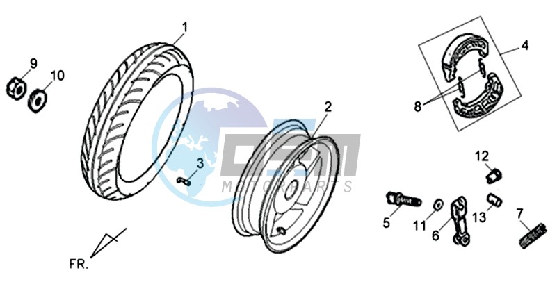 REAR WHEEL / CENTRAL STAND