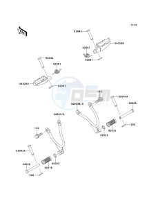 KMX 125 A [KMX 125] (A12-A14) [KMX 125] drawing FOOTRESTS