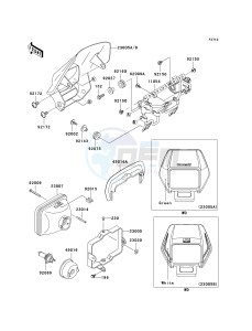 KLX 250 H [KLX250S] (H6F-H7F) H7F drawing HEADLIGHT-- S- -