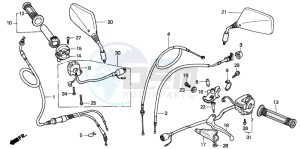 NSR125R drawing HANDLE LEVER/SWITCH/CABLE