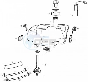 ATLANTIS BULLET - 50 cc VTHAL1AE2 Euro 2 2T AC ESP drawing Fuel tank (Positions)