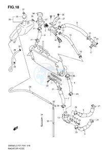 Inazuma GW250 drawing RADIATOR HOSE