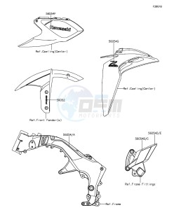 Z1000 ABS ZR1000GFF FR GB XX (EU ME A(FRICA) drawing Decals(Green)(Gray)(Black)