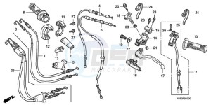 CRF150R9 Australia - (U) drawing HANDLE LEVER/SWITCH/CABLE