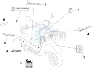 LX 50 4T 2V 25 Kmh Touring NL drawing Plates - Emblems