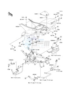 KSV 700 A [KFX 700] (A6F-A9F) A9F drawing REAR FENDER-- S- -