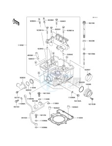 KLX 300 A [KLX300R] (A6F-A7A) A6F drawing CYLINDER HEAD