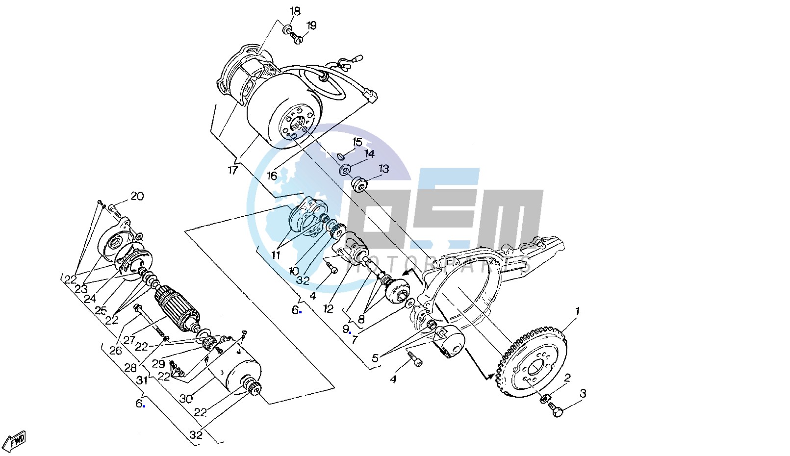 GENERATOR - STARTING MOTOR