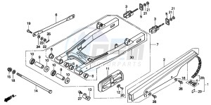 CB250 drawing REAR SWING ARM/CHAIN CASE