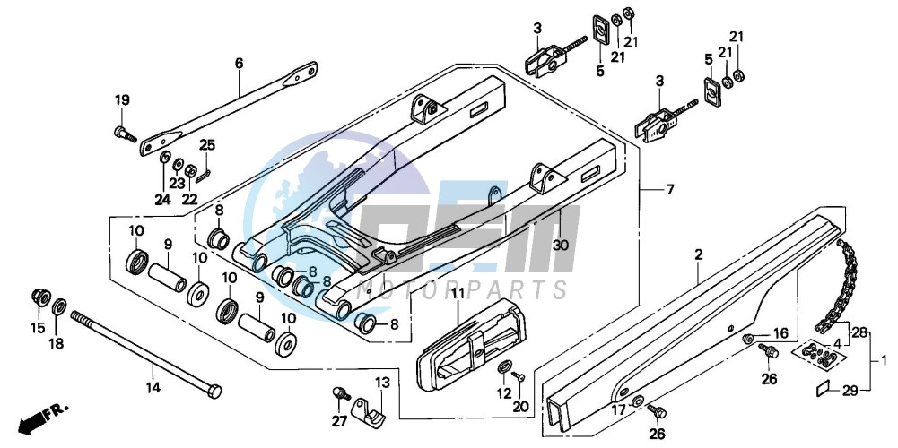 REAR SWING ARM/CHAIN CASE