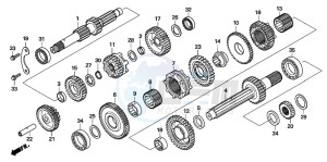 TRX500FE drawing TRANSMISSION