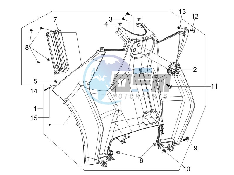 Front glove-box - Knee-guard panel