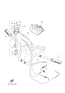 YFM300 RAPTOR 300 (1SC1) drawing STEERING HANDLE & CABLE