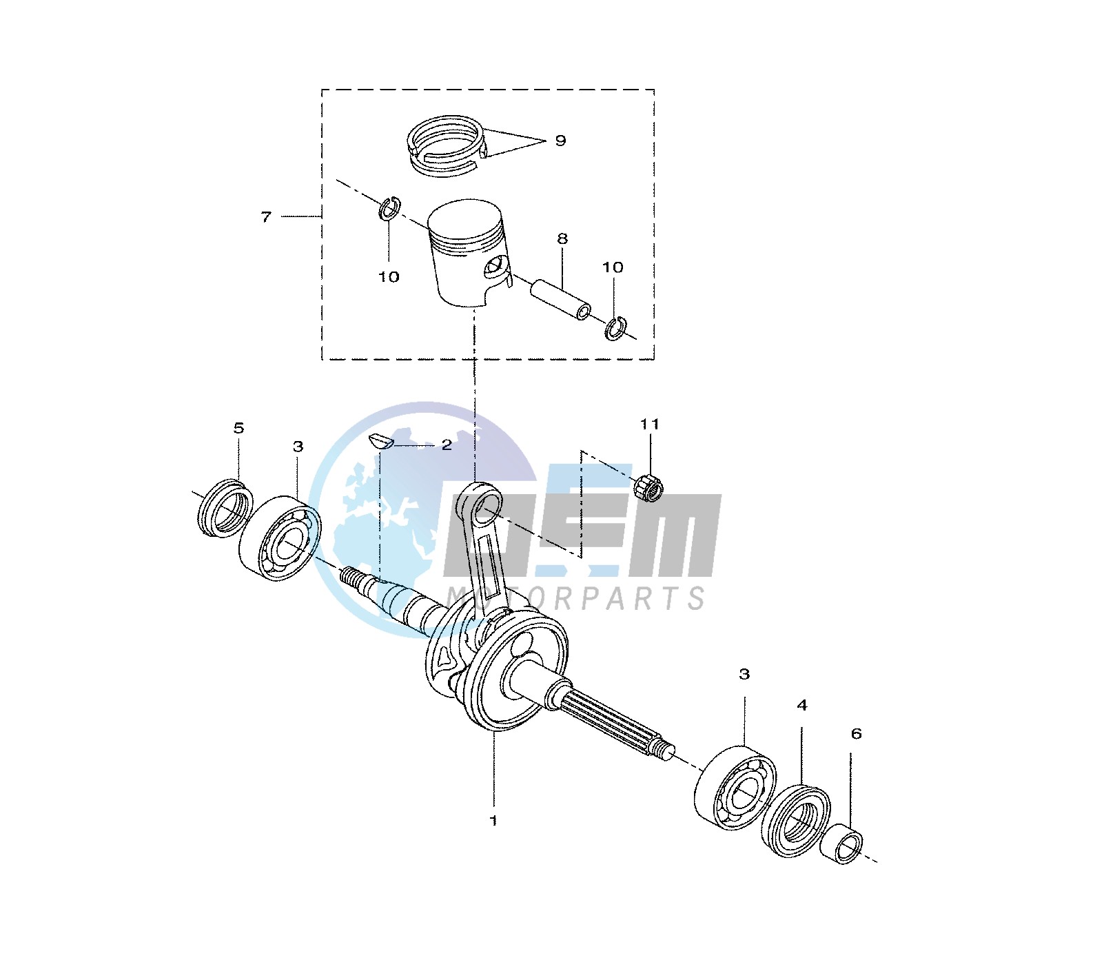 CRANKSHAFT AND PISTON