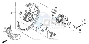 CG125 drawing REAR WHEEL