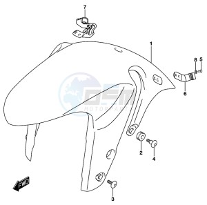 GSX-S750A drawing FRONT FENDER (GSX-S750AL8 E21)