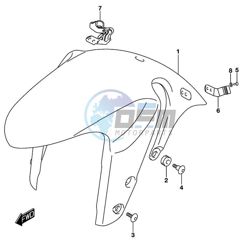 FRONT FENDER (GSX-S750AL8 E21)