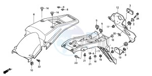 XR400R drawing REAR FENDER (ED)