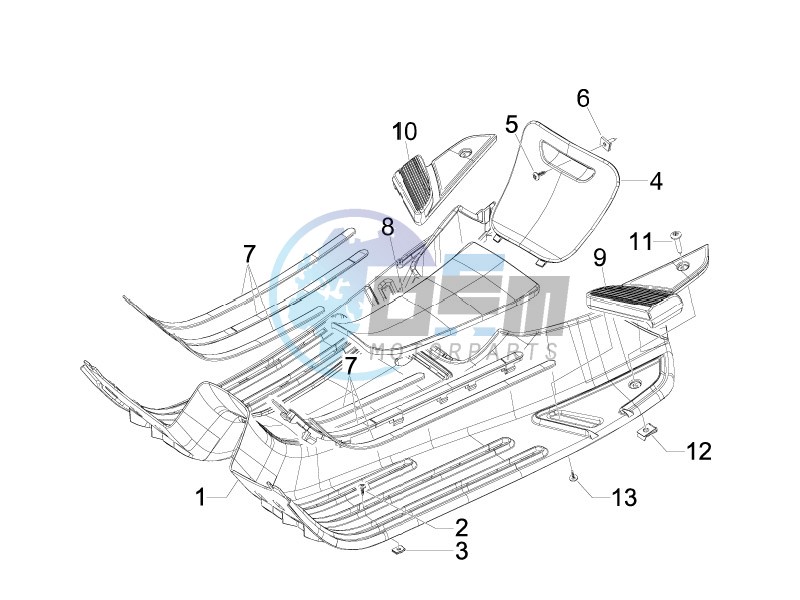 Central cover - Footrests