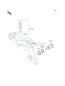 KX 100 A [KX100 MONSTER ENERGY] (A6F - A9FA) D6F drawing BRAKE PEDAL